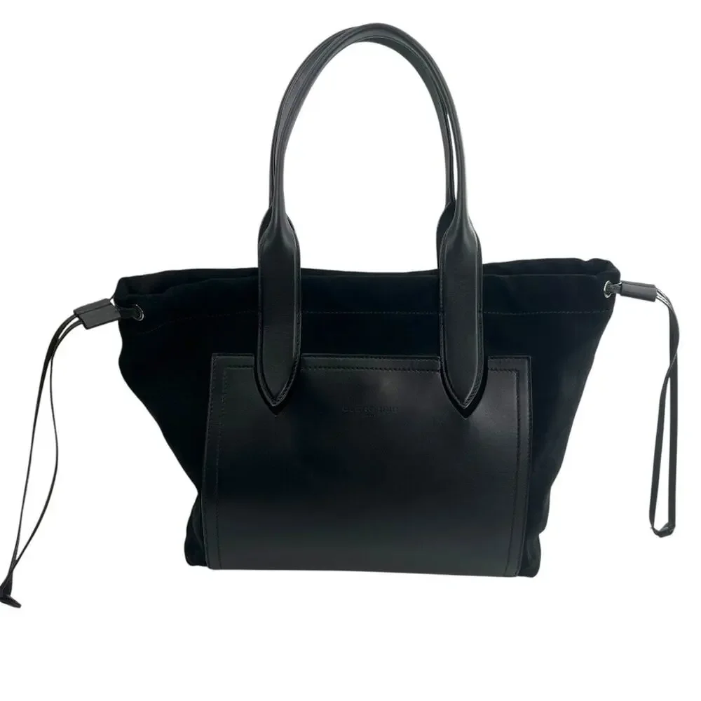Clergerie Paris Queen tote black leather suede